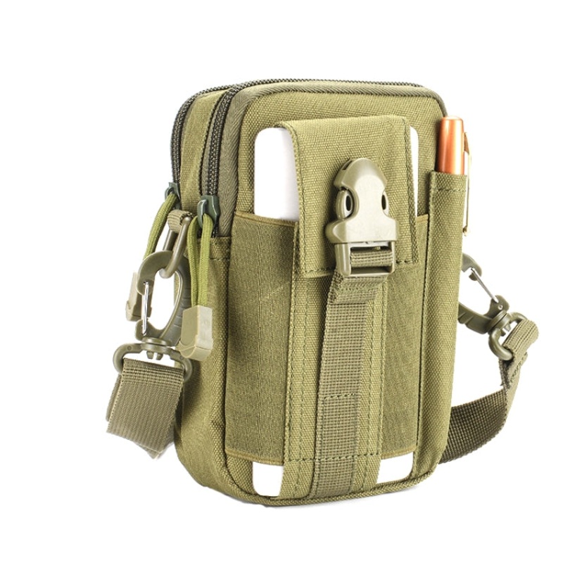 Casual Multifunctional Messenger Belt Bag with Shoulder Strap in Army Green (Army Green)