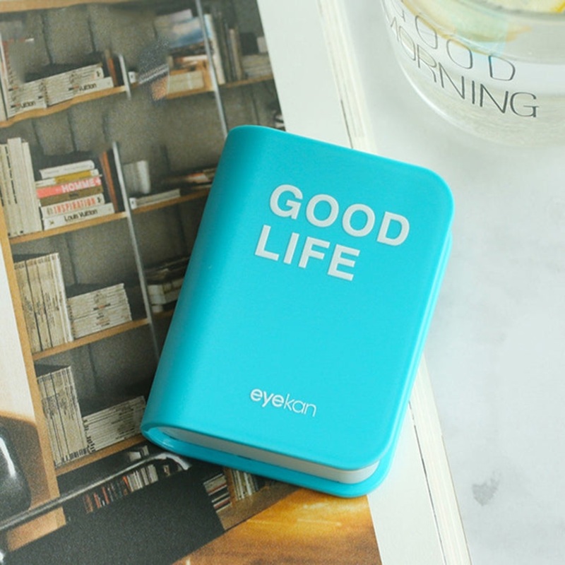 Eyekan Lovers Cartoon Cute Book Travel Glasses Contact Lenses Box for Eyes Care(Sky Blue)