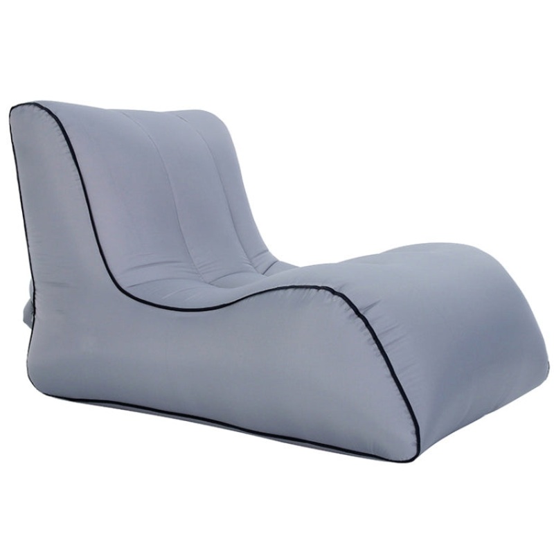 Foldable Portable Inflatable Sofa Single Outdoor Inflatable Seat Gray (90 x 70 x 65cm)