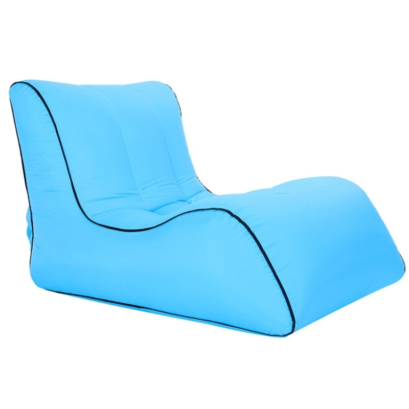 Foldable Portable Inflatable Sofa Single Outdoor Inflatable Seat (Sky Blue)