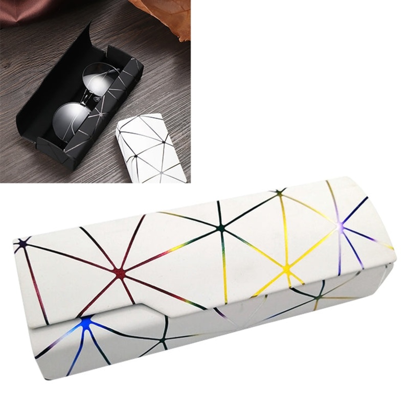 Lattice Pattern Portable Glasses Box(Dazzle White)