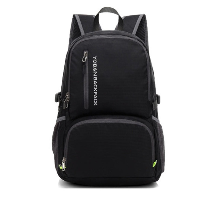 Lightweight Outdoor Sports Folding Waterproof Backpack for Cycling Hiking Camping Travel (Black)