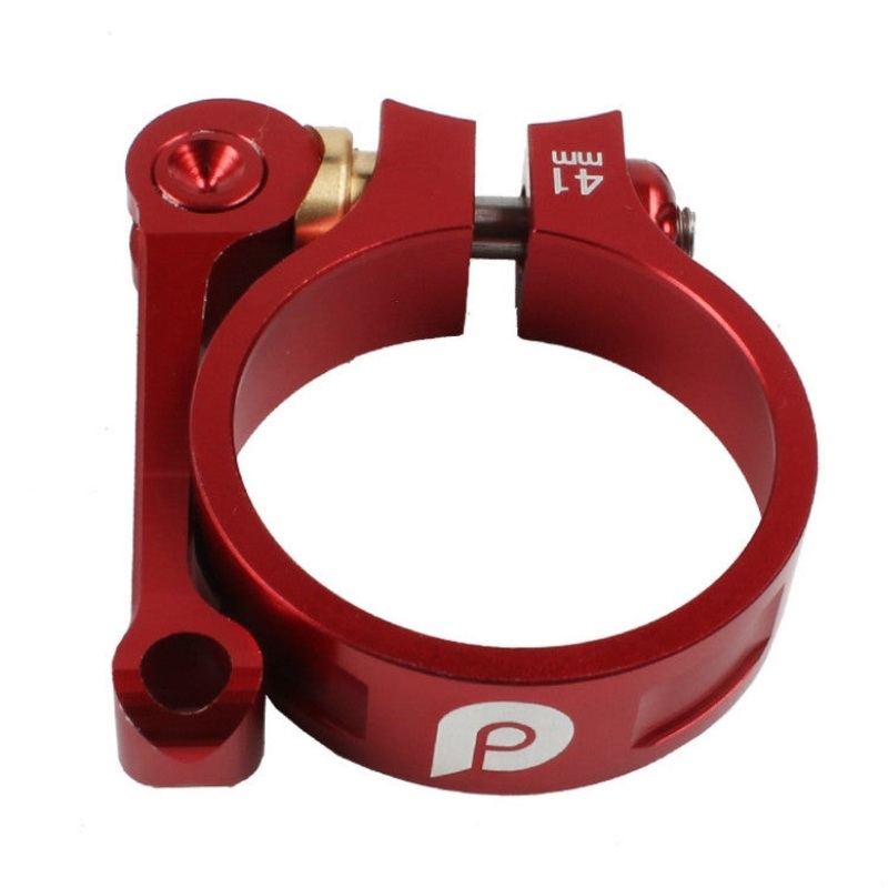 Litepro Seat Tube Clamp LP Folding Bike Seat Tube Clamp CNC 41mm Suitable for 33.9mm Seat Tube, Color:Red