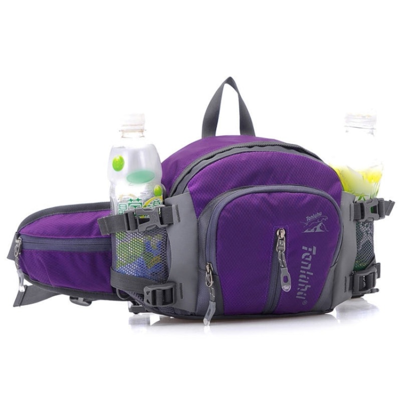 Multi-Function Outdoor Waist Bag Hiking Riding Kettle Bag Travel SLR Camera Bag (Purple)
