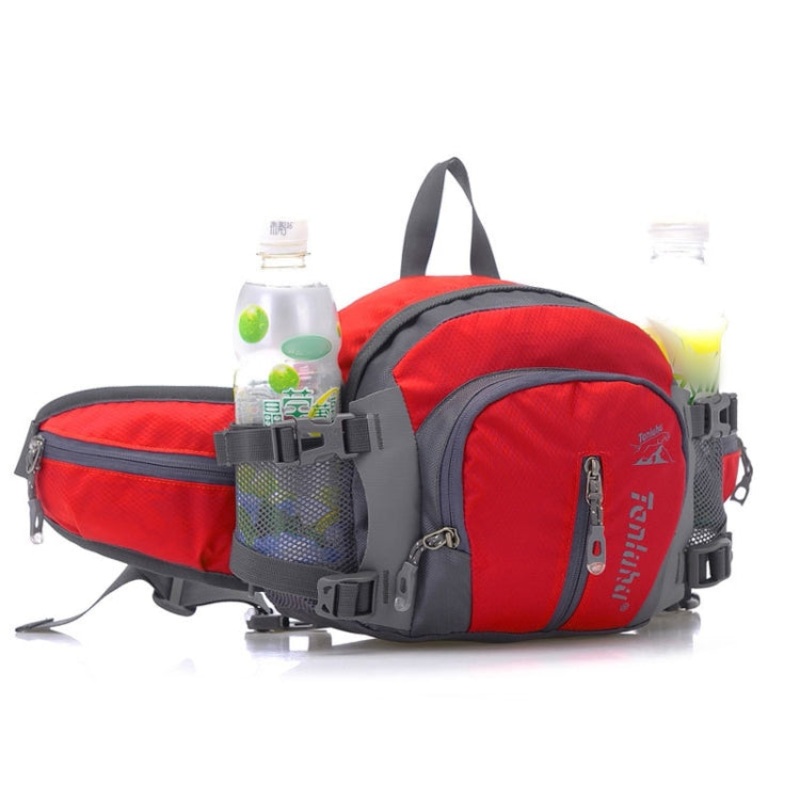 Multi-Function Outdoor Waist Bag Hiking Riding Kettle Bag Travel SLR Camera Bag (Red)