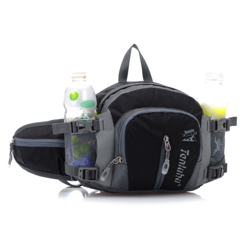 Multi-Function Outdoor Waist Bag Hiking Riding Kettle Travel SLR Camera Bag (Black)