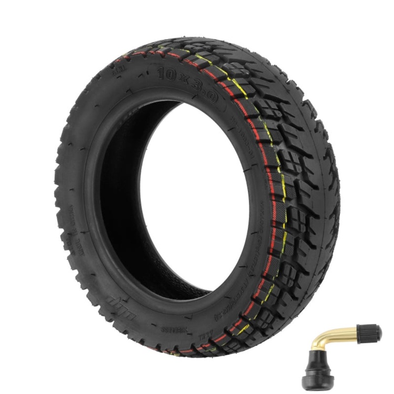 Ulip 10 x 3.0 10 Inch Electric Scooter Thickened Off-road Tubeless Tire for Dualtron Zero 10X, Kaabo Wolf Warrior, Kaabo Mantis 10 With Gas Nozzle