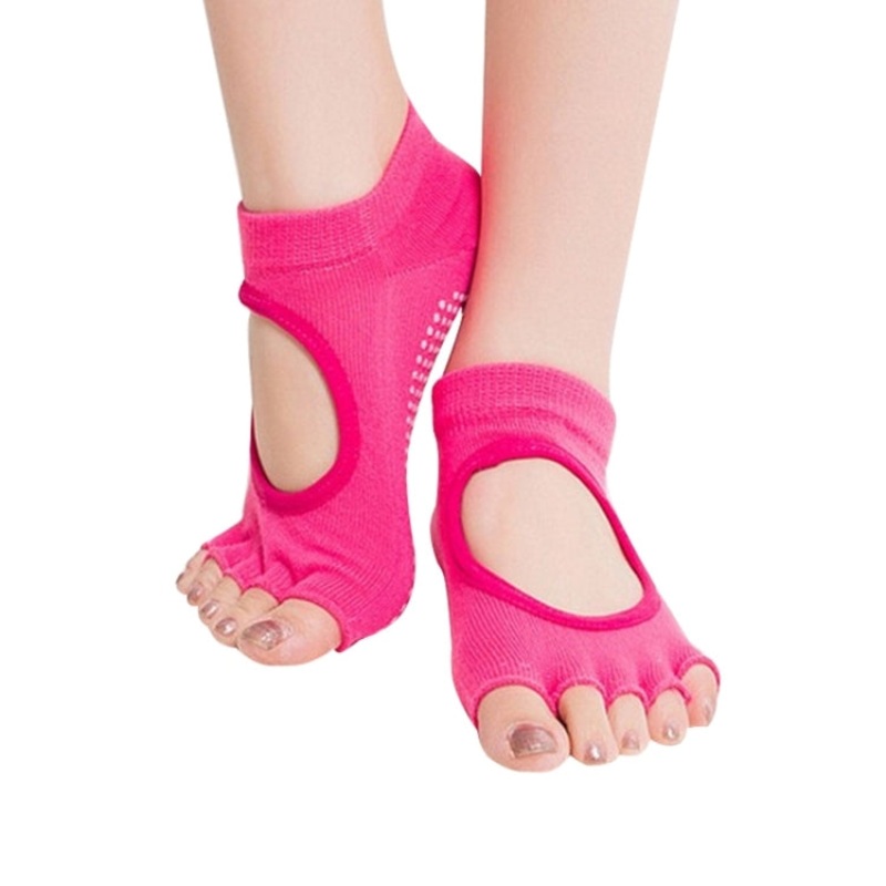 Anti-slip Yoga Socks for Women, Size 34-39 (EUR), Magenta
