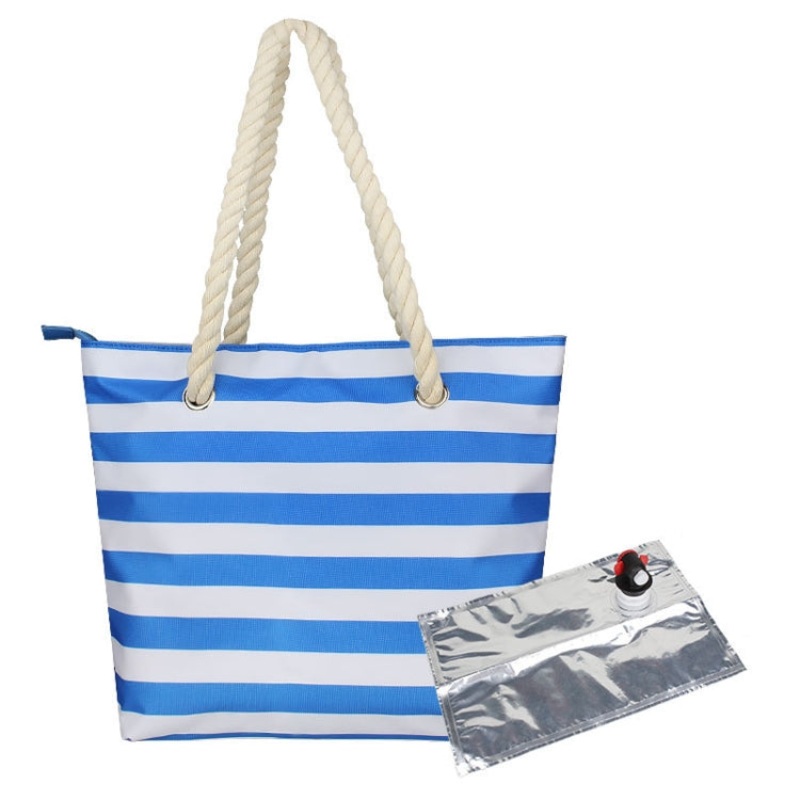 Beach Picnic Portable Wine Insulation Bag Blue Liner Bag
