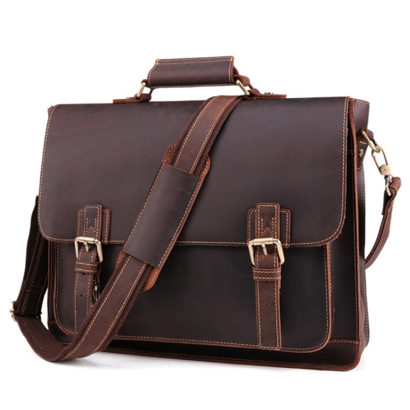 Business Briefcase Multi-Function Laptop Bag 15.6 Inch (Dark Coffee)