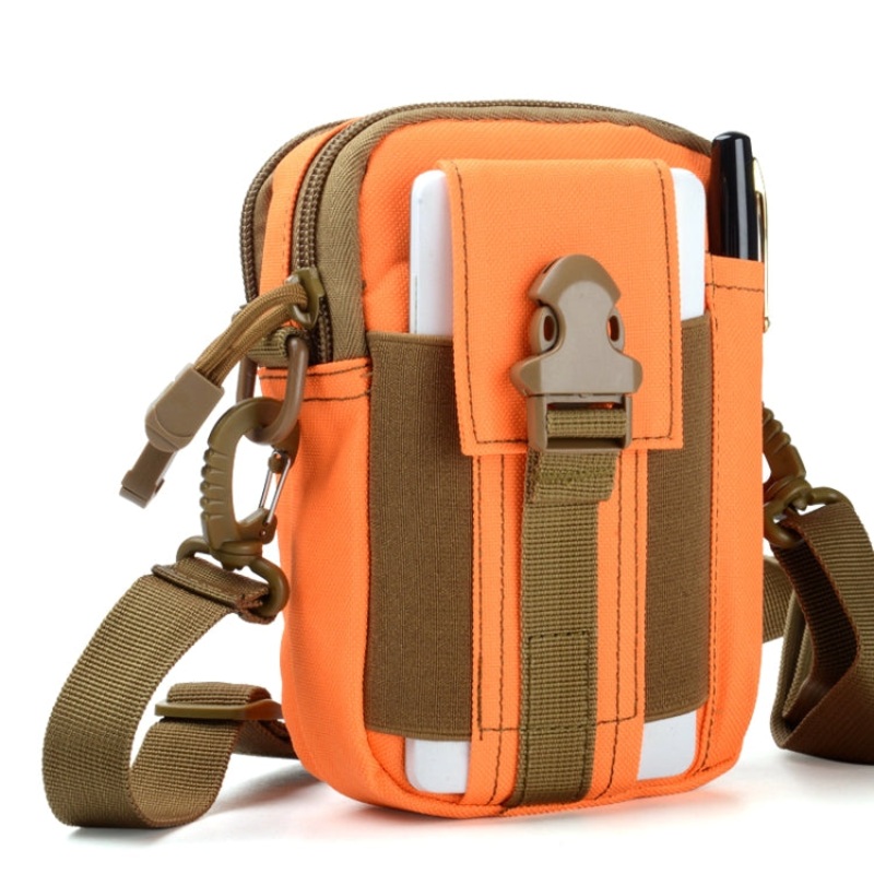 Casual Multifunctional Messenger Belt Bag with Shoulder Strap (Orange)
