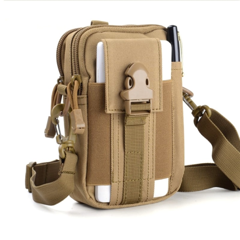 Casual Multifunctional Messenger Belt Bag with Shoulder Strap (Soil Color)