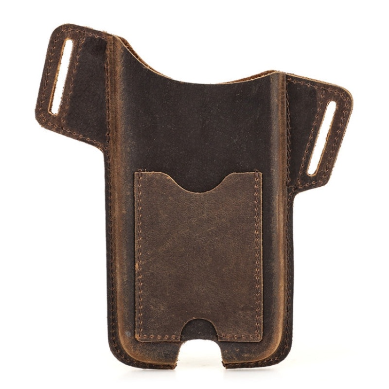 Crazy Horse Leather Large Screen Mobile Phone Belt Holster (Brown)