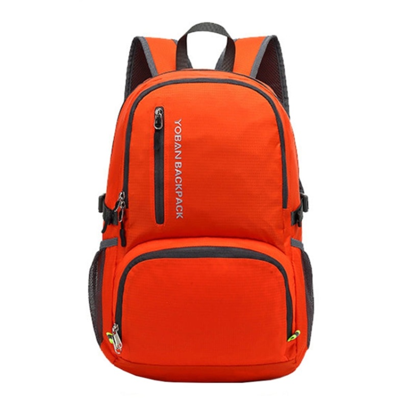 Lightweight Outdoor Sports Folding Backpack Waterproof for Cycling Hiking Camping Travel (Orange)