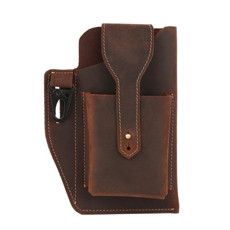 Men Retro Sports Mobile Phone Waist Bag (Coffee)