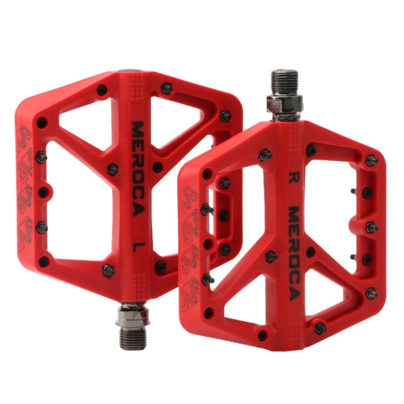 MEROCA Mountain Bike Nylon Pedal(Red)