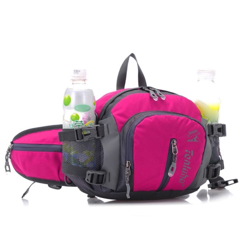 Multi-Function Outdoor Waist Bag for Hiking Riding Kettle Travel SLR Camera (Rose Red)
