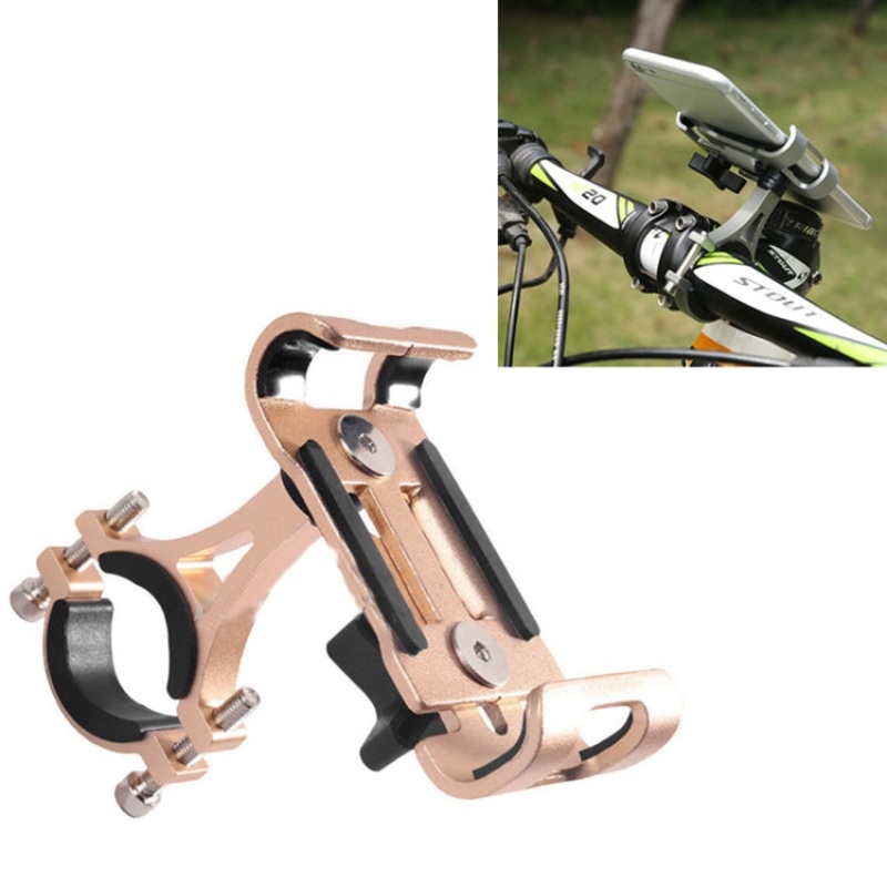 Universal Aluminum Alloy Fixing Frame Motorcycle Bicycle Mobile Phone Holder (Gold)