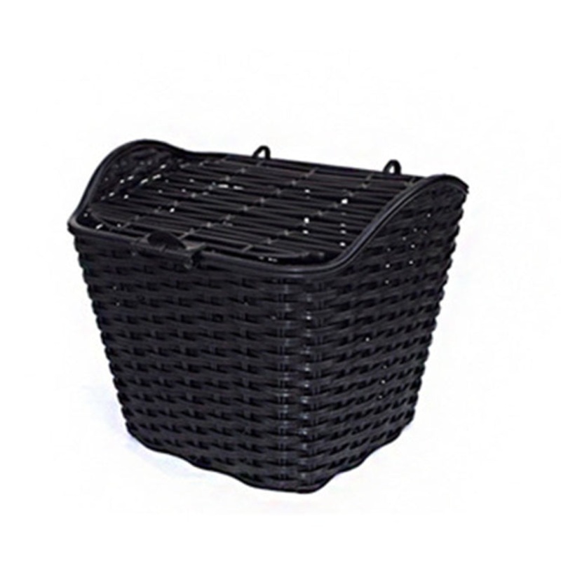 Waterproof Bicycle Basket with Cover Front Handlebar Bike Basket (Black)