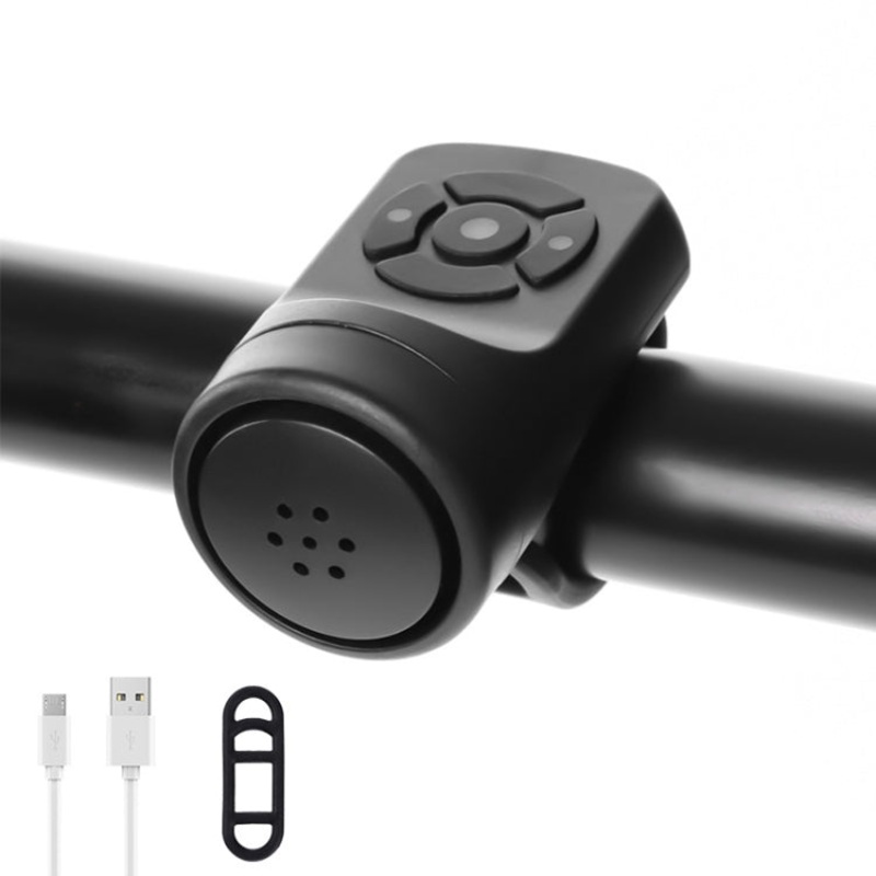 Bicycle 120db Electric Bell 4 Modes Rechargeable Cycling Anti-theft Alarm Horn (Black)
