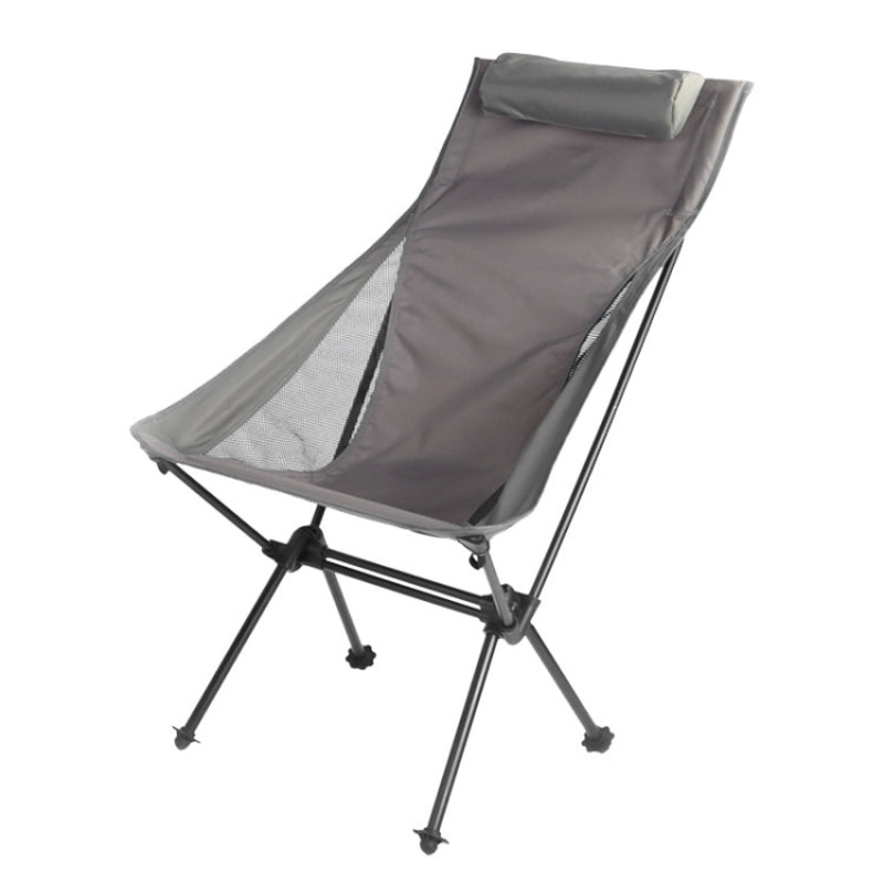Folding Beach Chair, Aluminum Alloy Portable for Outdoor Camping (Dark Gray)