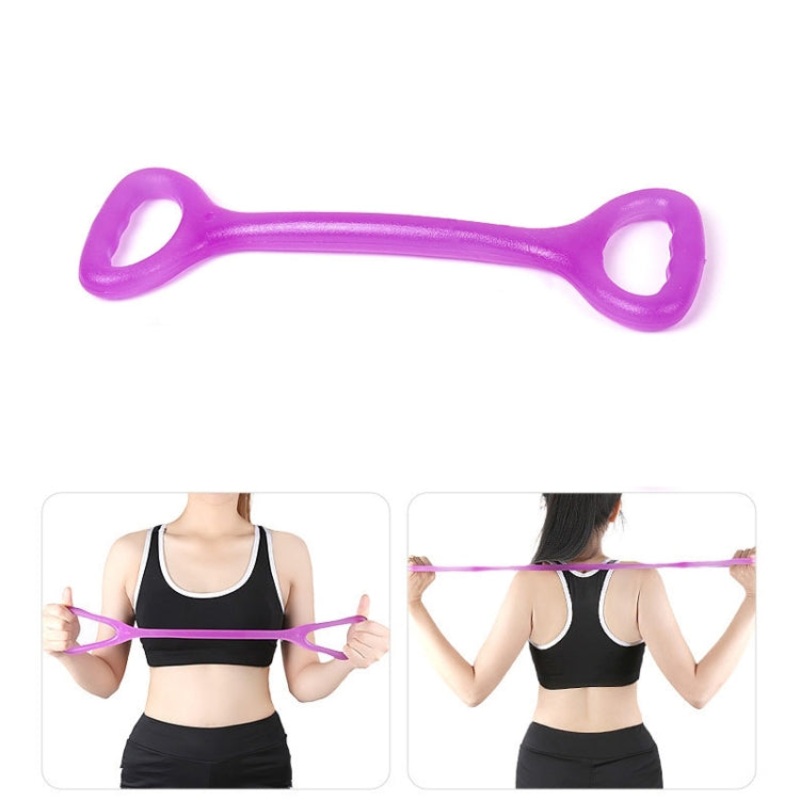 Home Workout Fitness Yoga Pull Rope Arm Back Puller (Purple)
