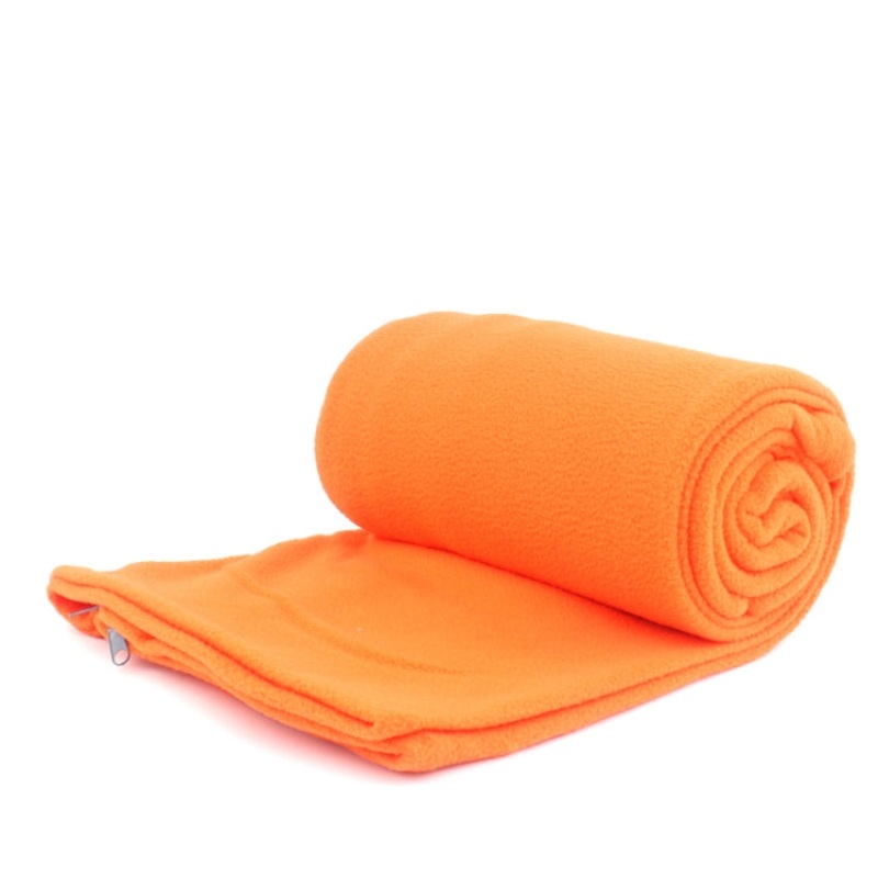 Outdoor Fleece Sleeping Bag Camping Trip Air Conditioner Dirty Sleeping Bag Separated by Knee Blanket During Lunch Break Thickened (Orange)