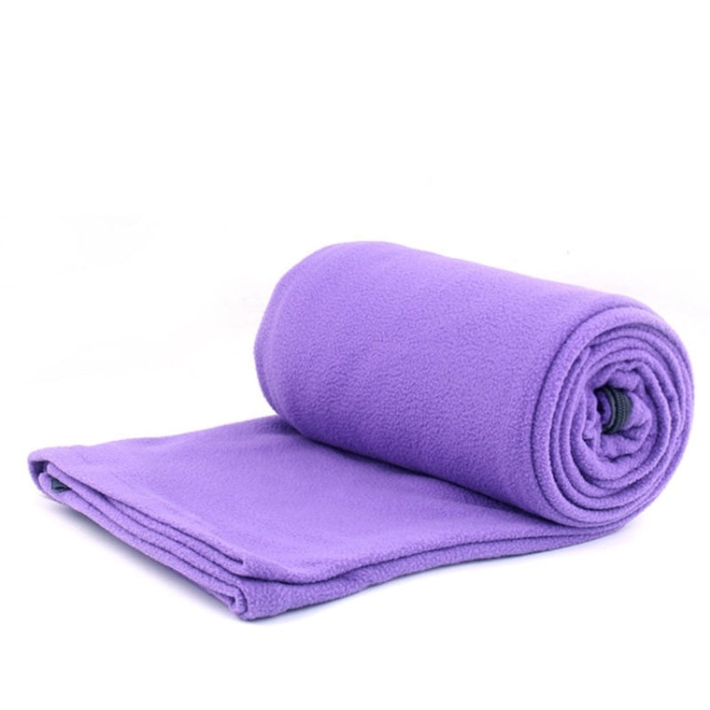 Outdoor Fleece Sleeping Bag for Camping Trip - Air Conditioner Dirty Sleeping Bag Separated by Knee Blanket - Thickened (Purple)