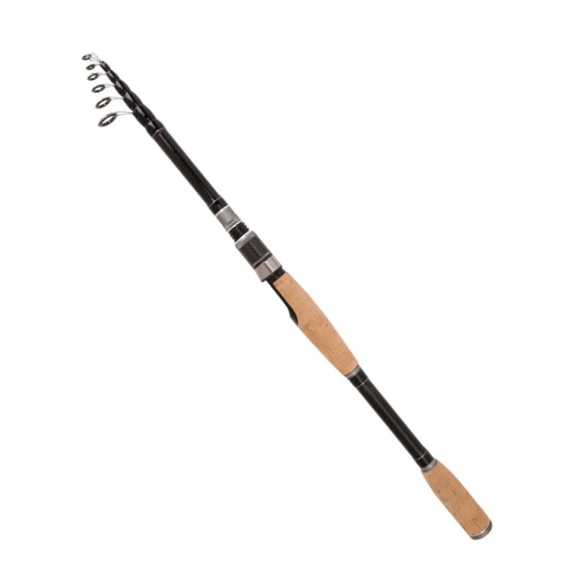 Telescopic Carbon Lure Rod Short Section Fishing Casting Rod, Length: 3.0m(Straight Handle)