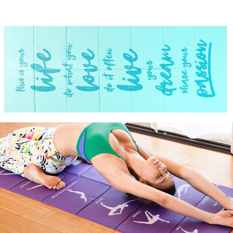 Thick Fold Yoga Pad Student Nnap Mat 5mm (Light Blue)