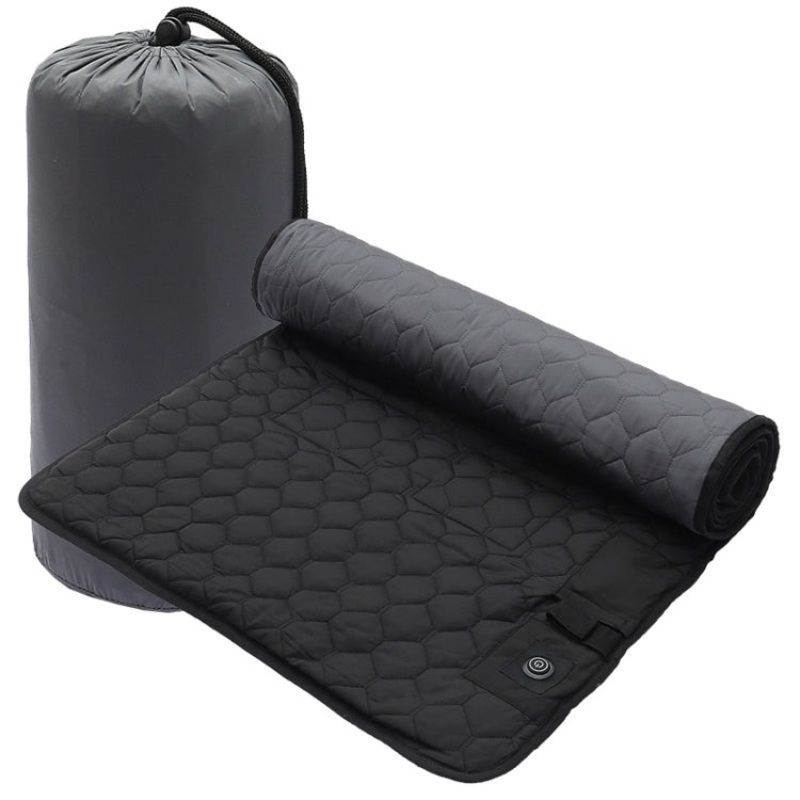 USB Rechargeable Smart Seven Zone Heating Anti-cold Sleeping Bag Pad (Black Gray)