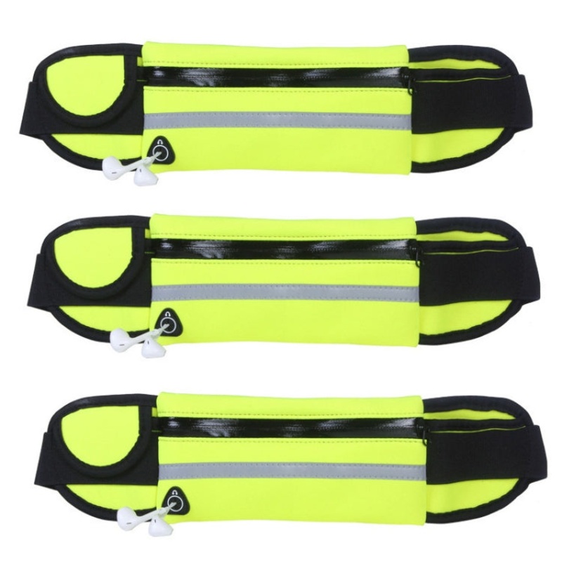 3pcs Outdoor Sports Large Capacity Portable Sweatproof Waist Bag Green (???????????????)