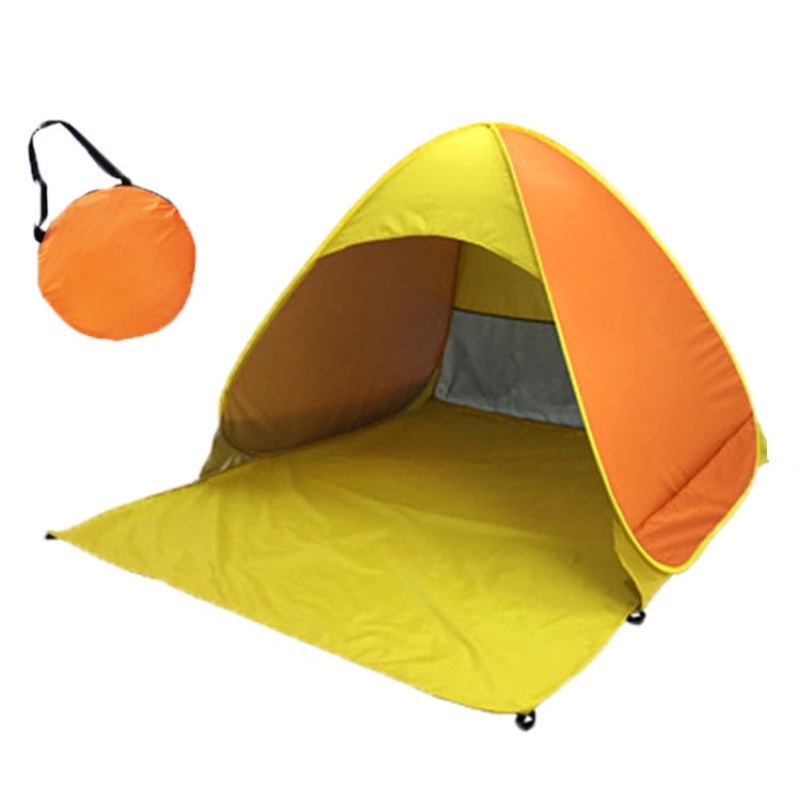 Automatic Instant Pop Up Beach Tent 200x165x130cm Orange Yellow