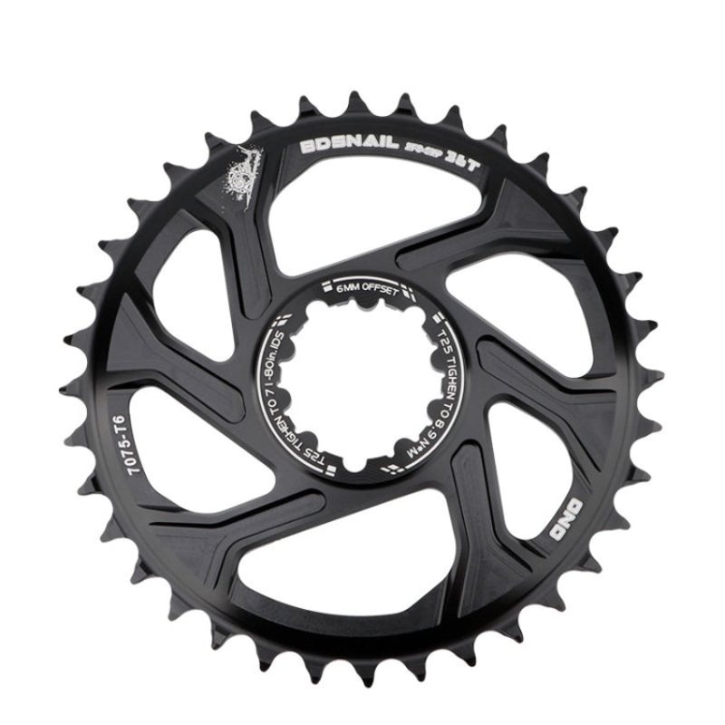 BDSNAIL Mountain Bike Single Disk GXP Direct-Shaped Integrated Disk Positive And Negative Tooth Disc, Colour: 36T (Black)