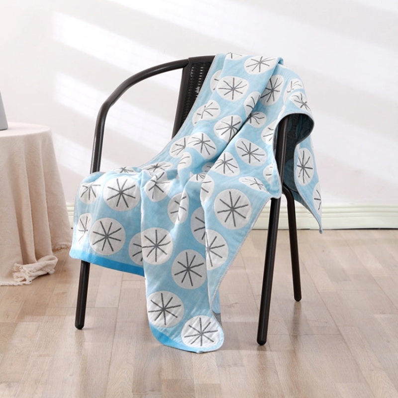 Cotton Bath Towel Soft Comfortable Beach Towel(Round Blue)
