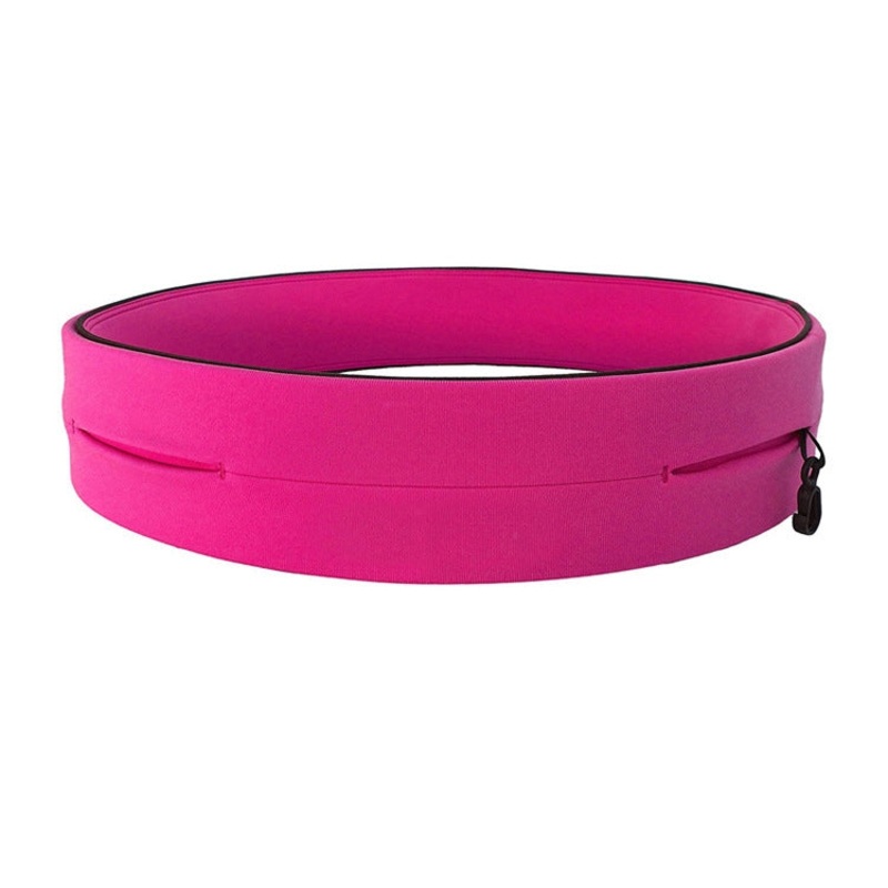 Invisible Running Waist Bag Outdoor Sport Mobile Phone Bag Size L Rose Red