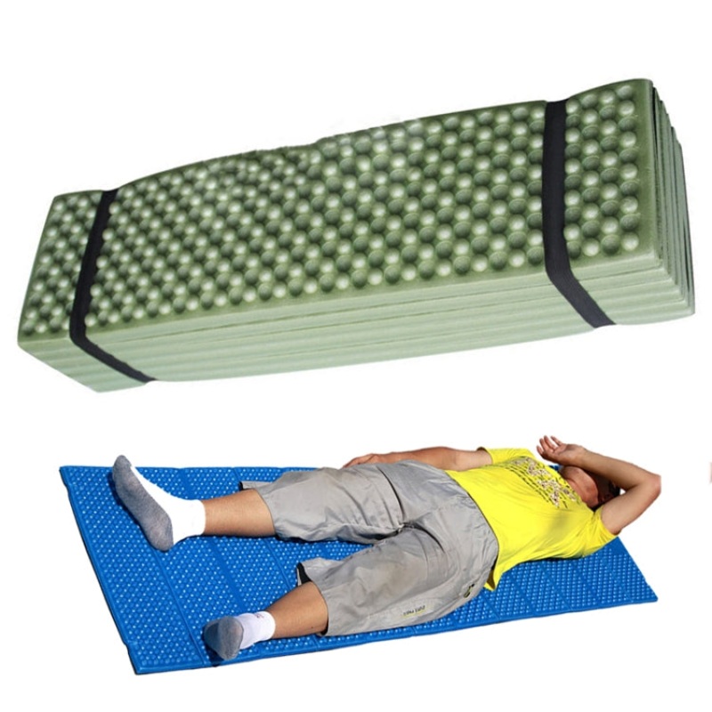 Outdoor Egg Nest Folding Moisture-Proof Pad Thickening Nap Mat Portable Camping Mat (Army Green+Black)