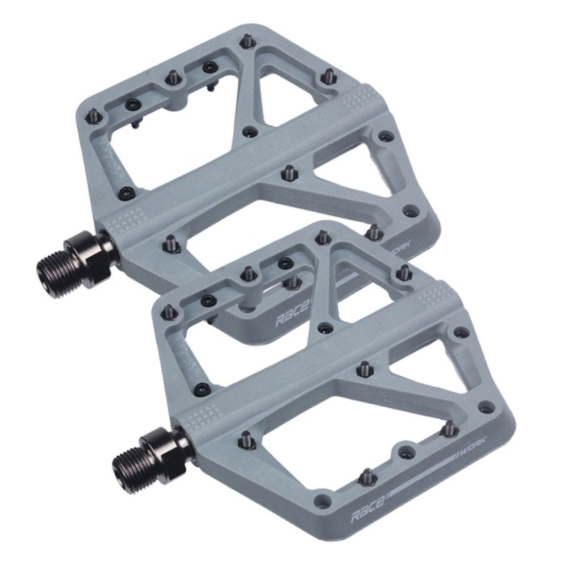 RACEWORK RK66 Mountain Bike Nylon Fiber Pedals(Grey)