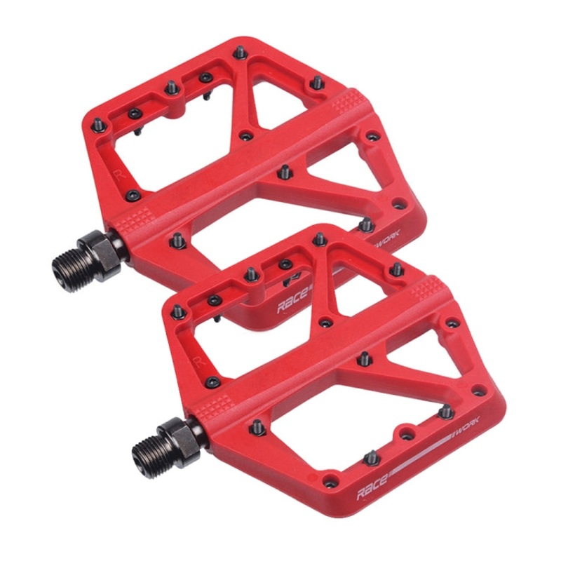 RACEWORK RK66 Mountain Bike Nylon Fiber Pedals(Red)