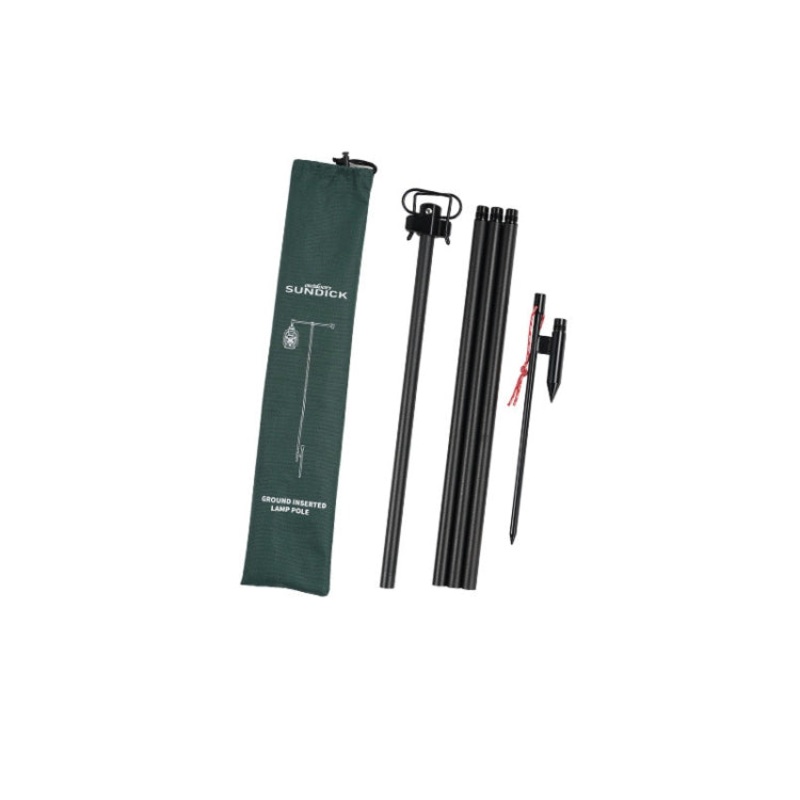 Telescopic Double Hook Folding Light Stand for Outdoor Camping (Black)