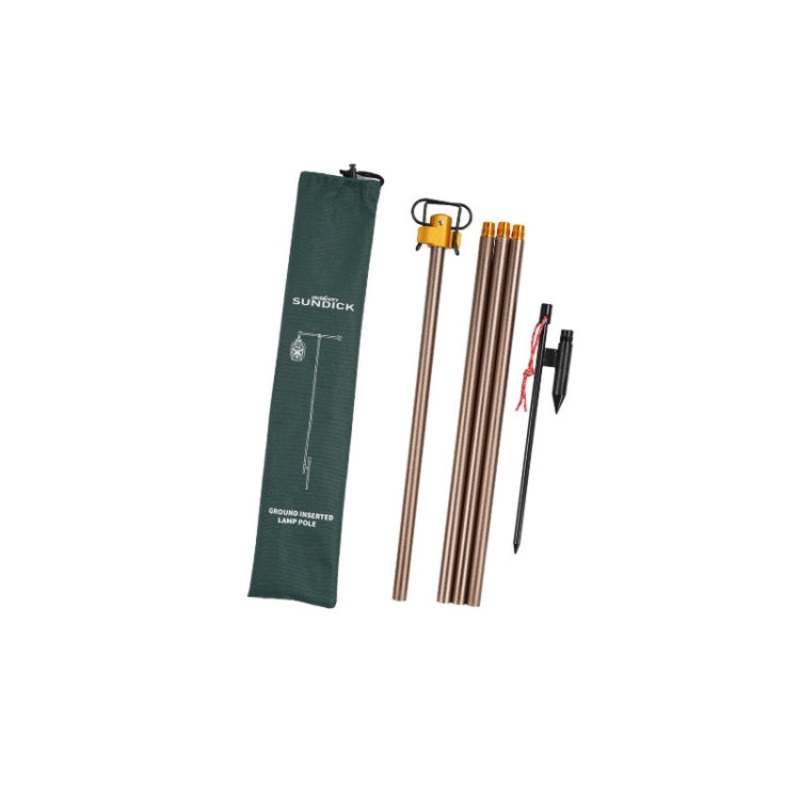Telescopic Double Hook Folding Light Stand for Outdoor Camping (Golden)