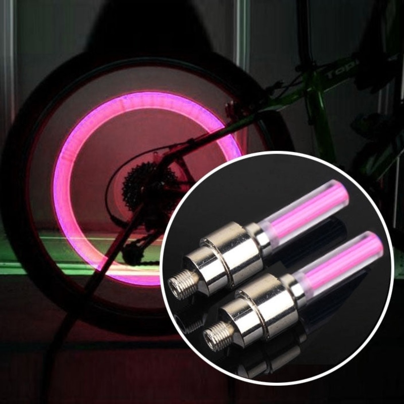 Wheel Tyre Lamp With Battery for Car Motorbike Bike Red Light (2 PCS)