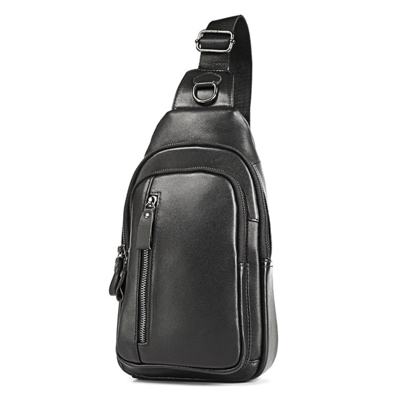 Men Crossbody Bag Casual Multi-function Shoulder Waist Bag (Black)