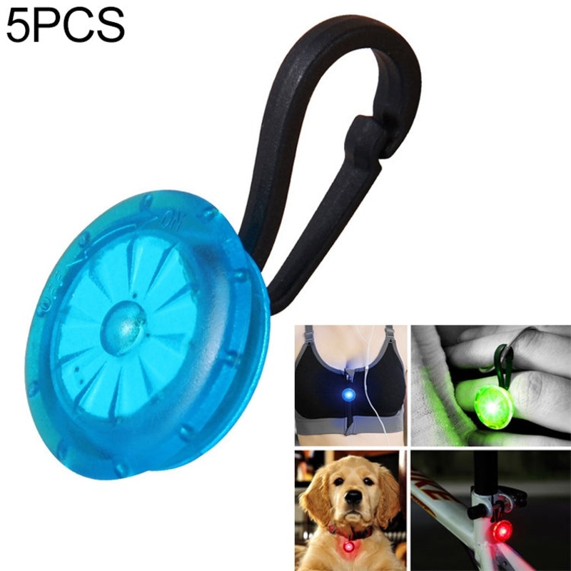 Night Running Arm Safety Light Luminous Hanging Buckle Camping (Blue) - Pack of 5