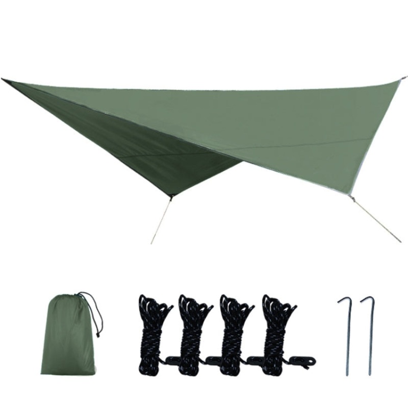 Outdoor Camping Supplies Multifunctional Camping Sunshade Waterproof and Moisture-Proof Mat Ultra-Light (Army Green, 320 x 250cm)