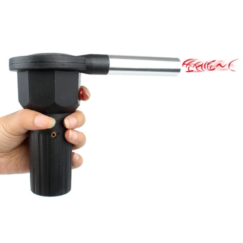 Outdoor Electric Drum Fan BBQ Portable Barbecue Hair Dryer (Black)