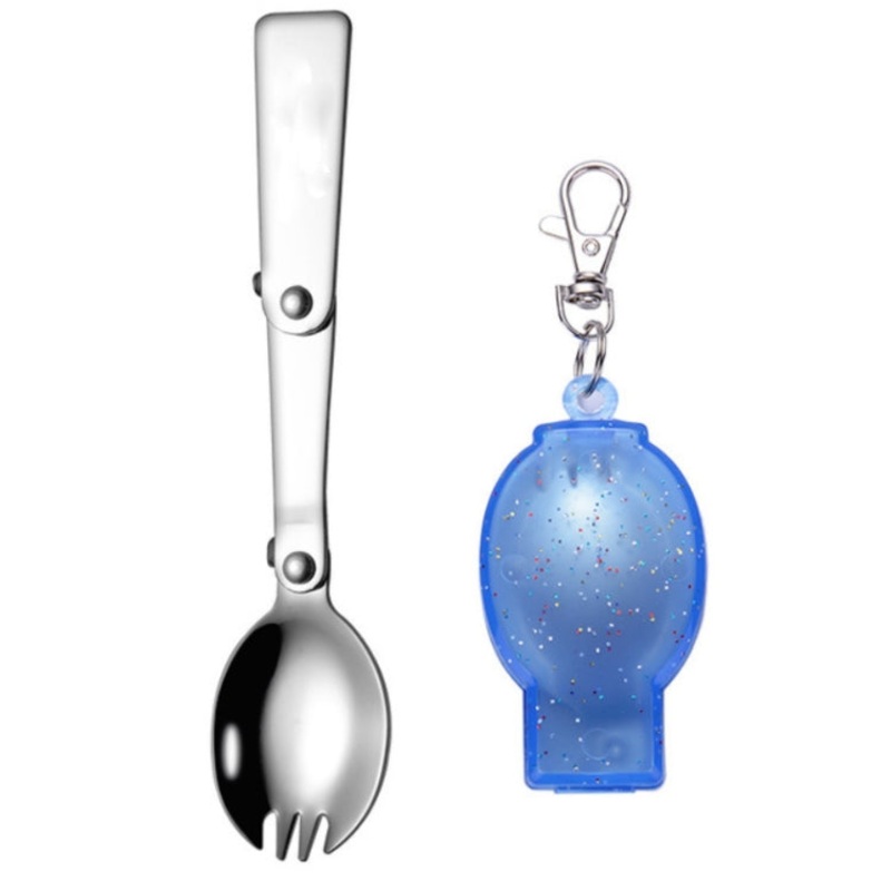 Stainless Steel Folding Fork Spoon Integrated Dual-use Picnic Portable Tableware Fork