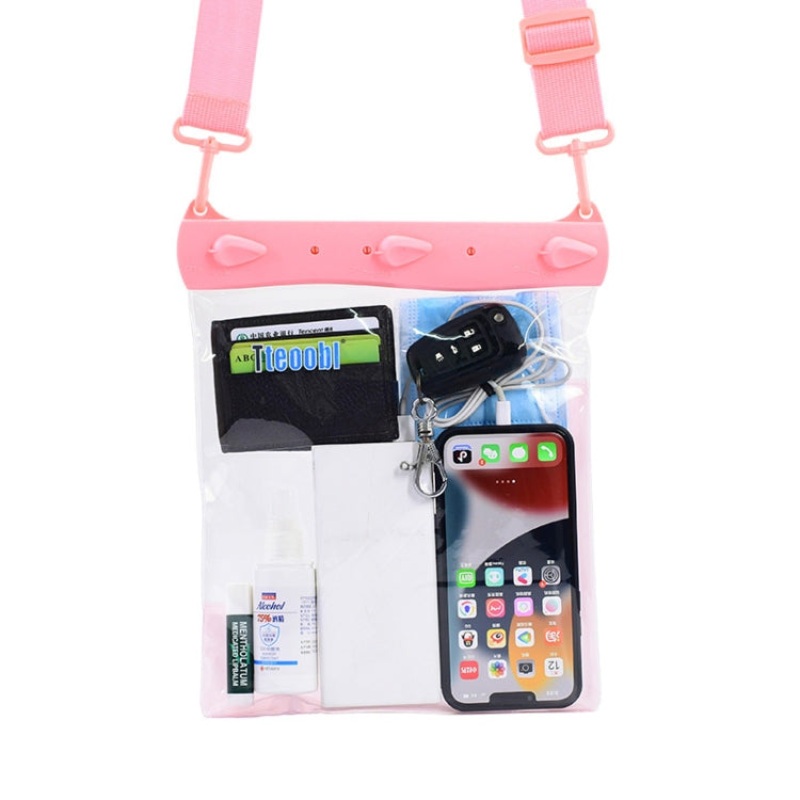 Waterproof Shoulder Messenger Bag Sundries Storage Bag Phone (Pink)