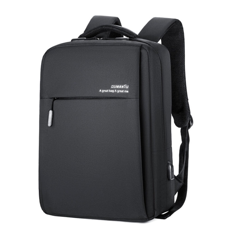 Business Laptop Bag Men Casual Backpack with External USB Port (Black)
