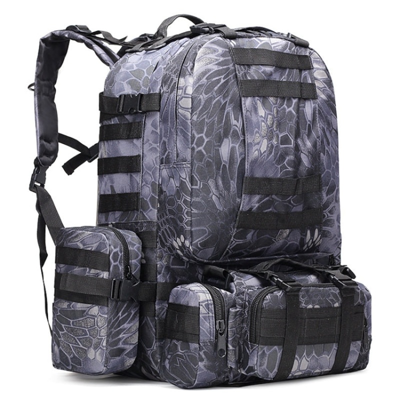 Camping Trip Hiking Mountaineering Backpack (Python Black)